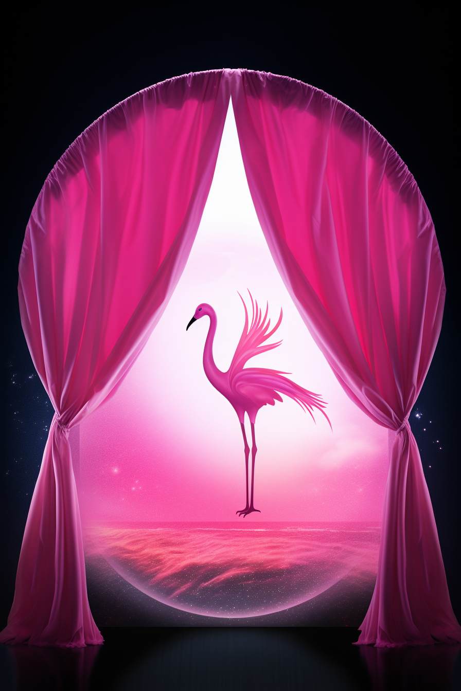 Mesmerizing elegant flamingo curtain logo