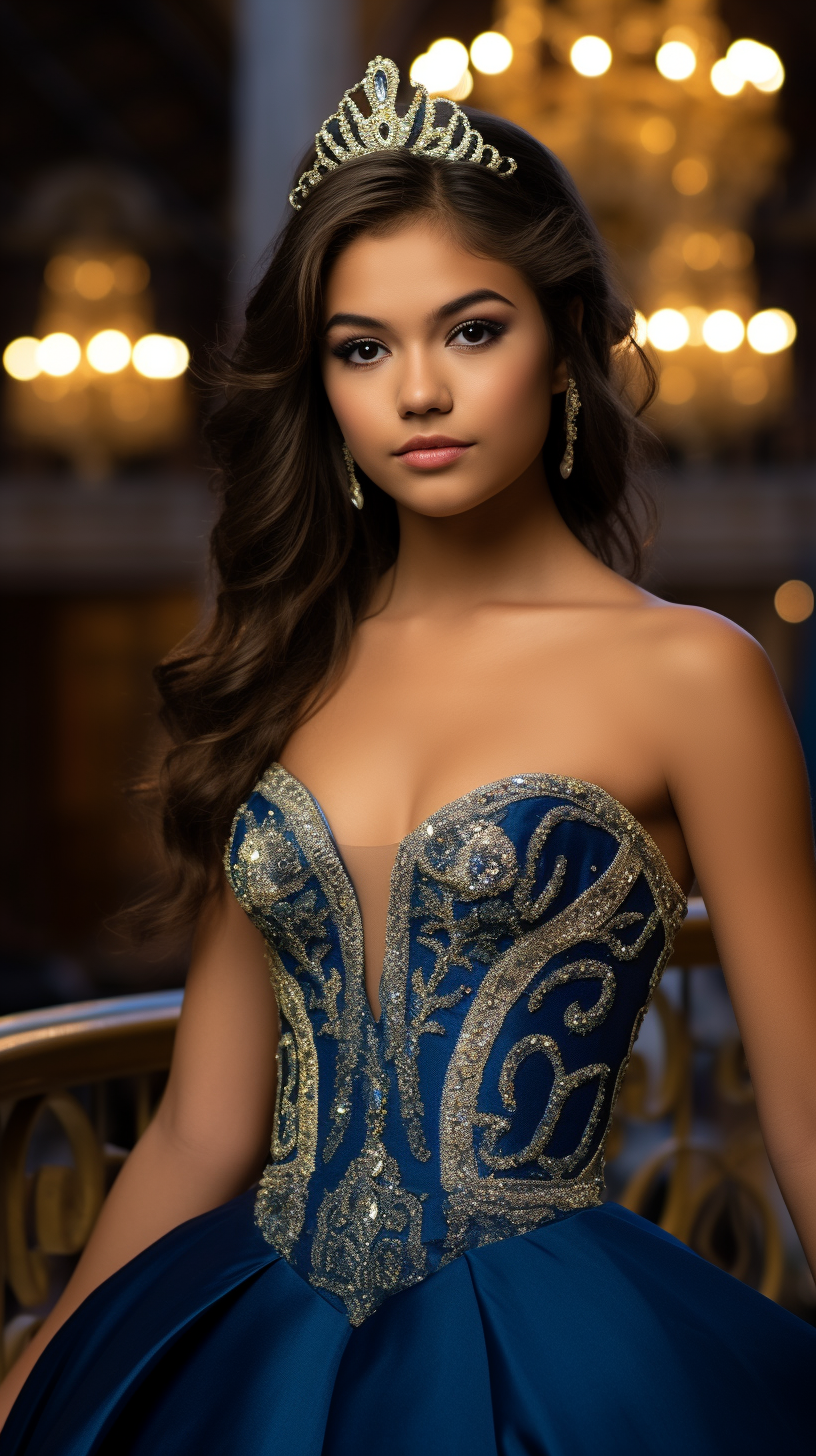 Gorgeous Latin Teen Quinceañera in Gown