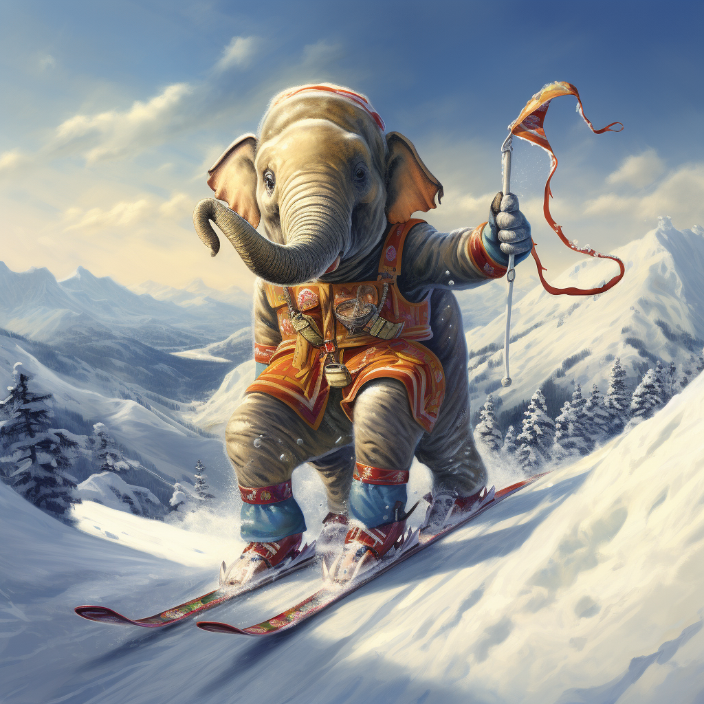 Elephant skiing adventure