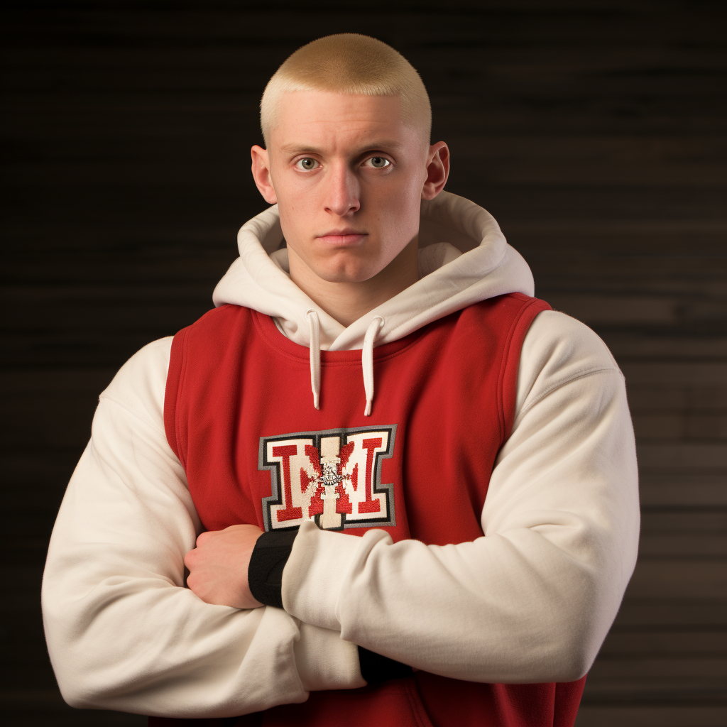 Eminem as collegiate wrestler photo