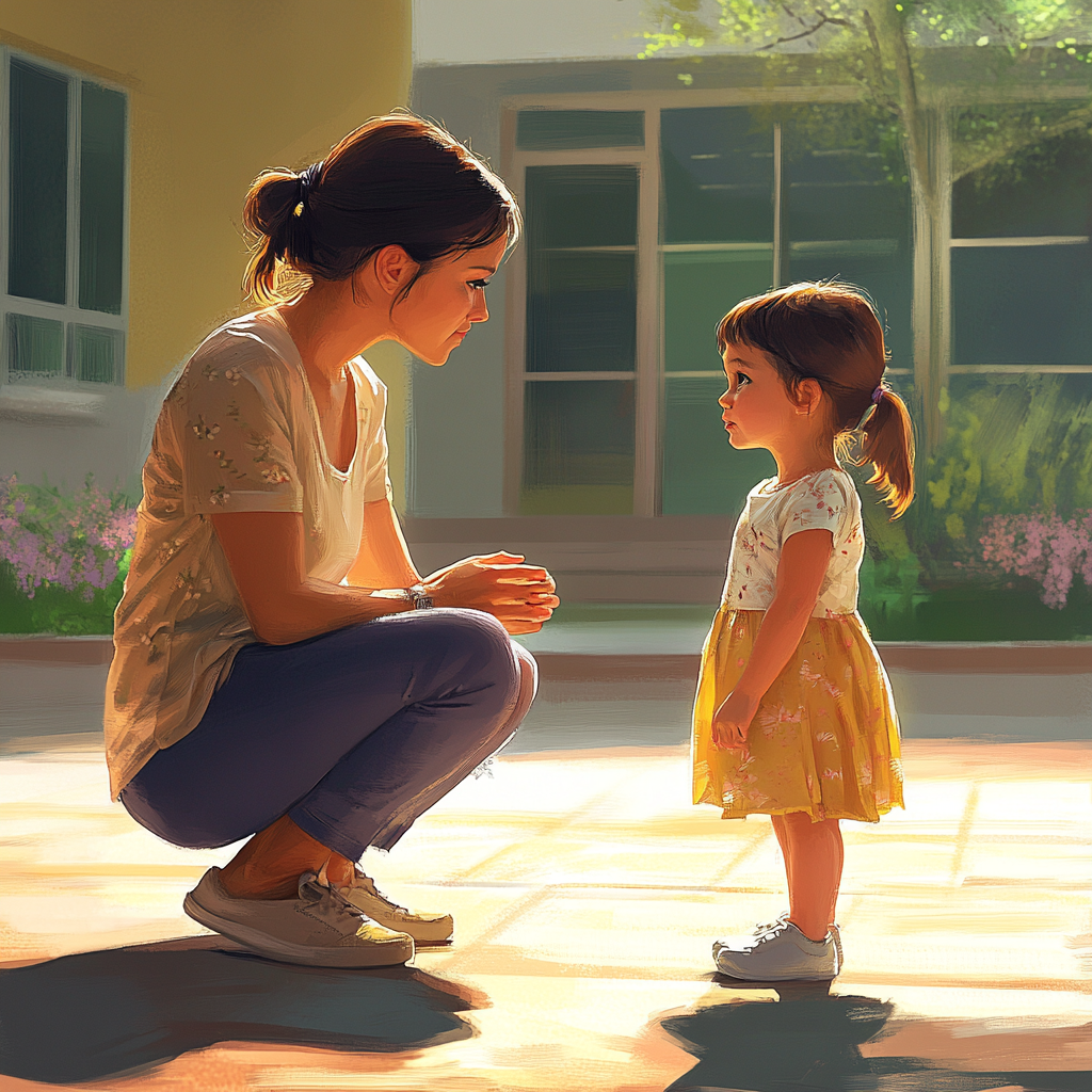 Mother Daughter Kindergarten Backlight