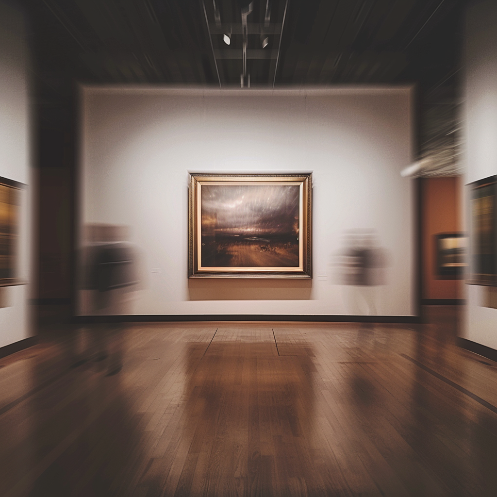 Empty art gallery frame photo