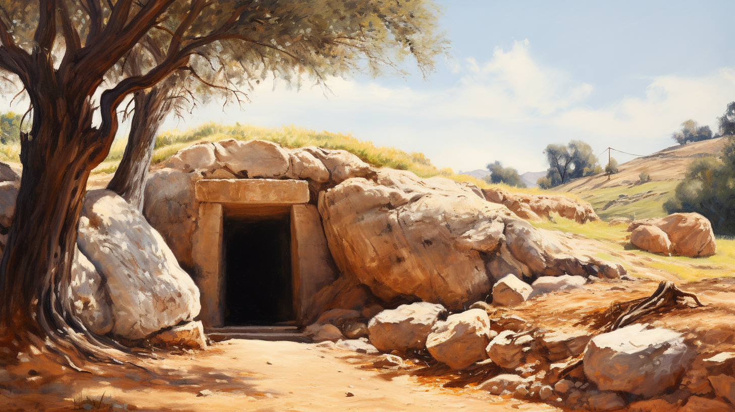 Realistic depiction of the empty tomb of Christ