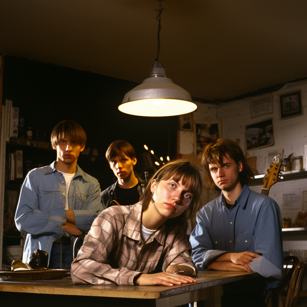 Ethel Cain-style band at kitchen table