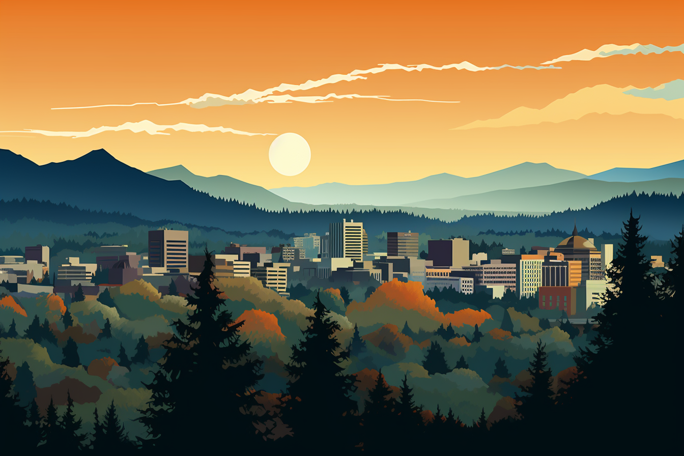 Eugene Oregon graphic representation