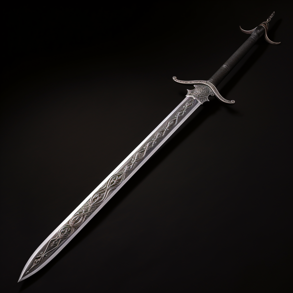 Curved single-edged European falchion sword