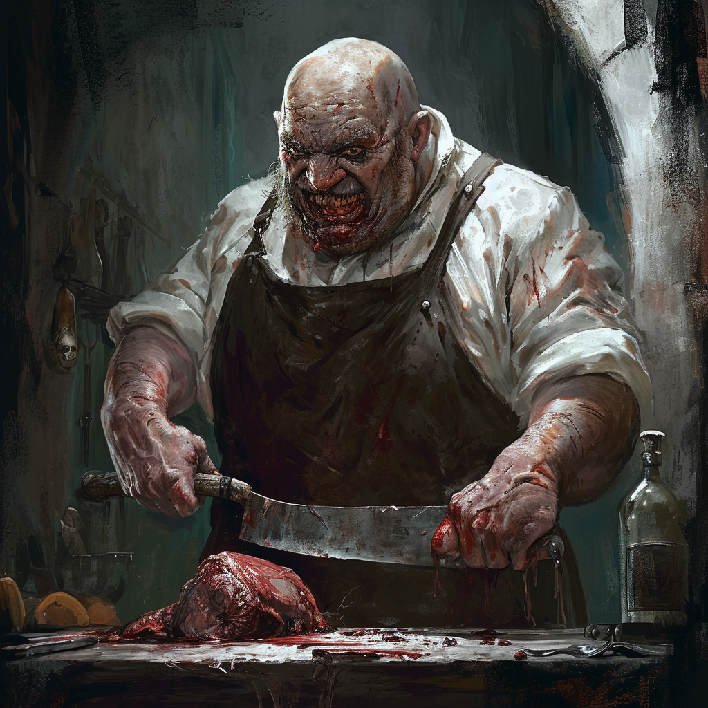 Evil Butcher Looking Scary