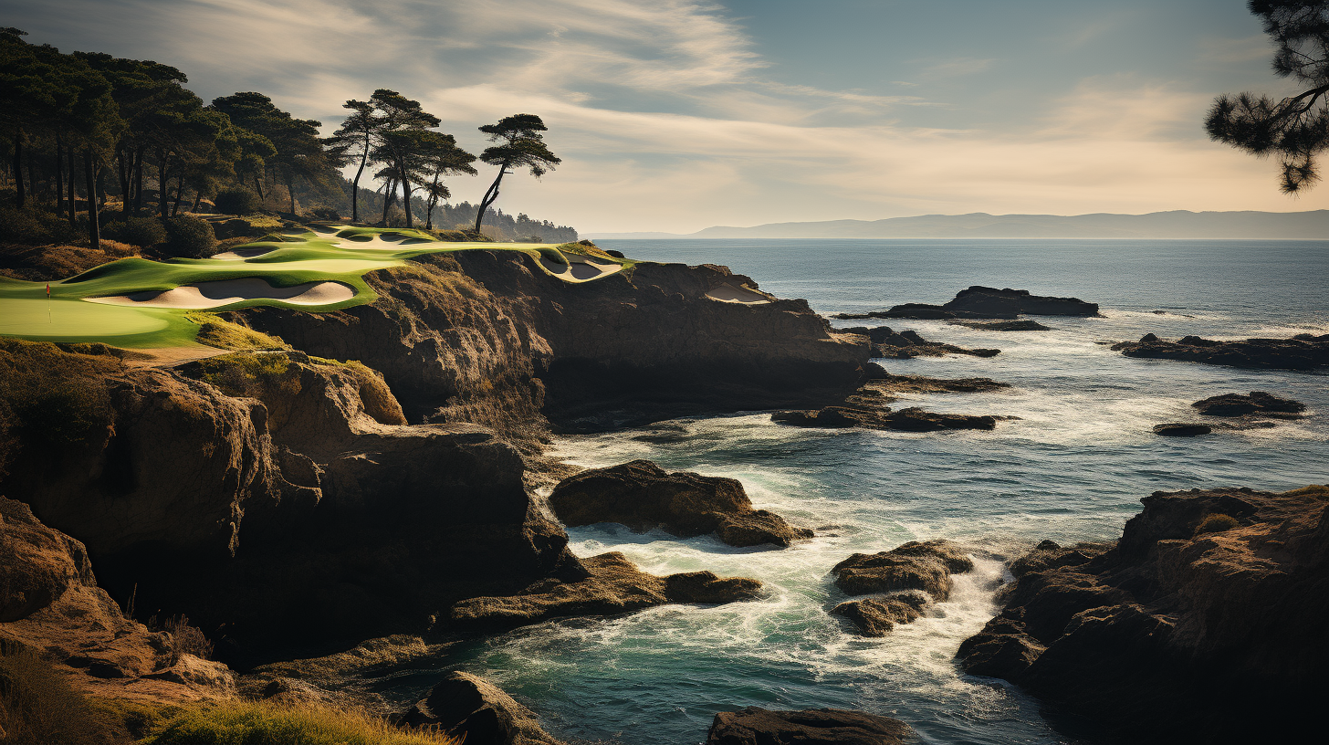 Stylish black and white golf course