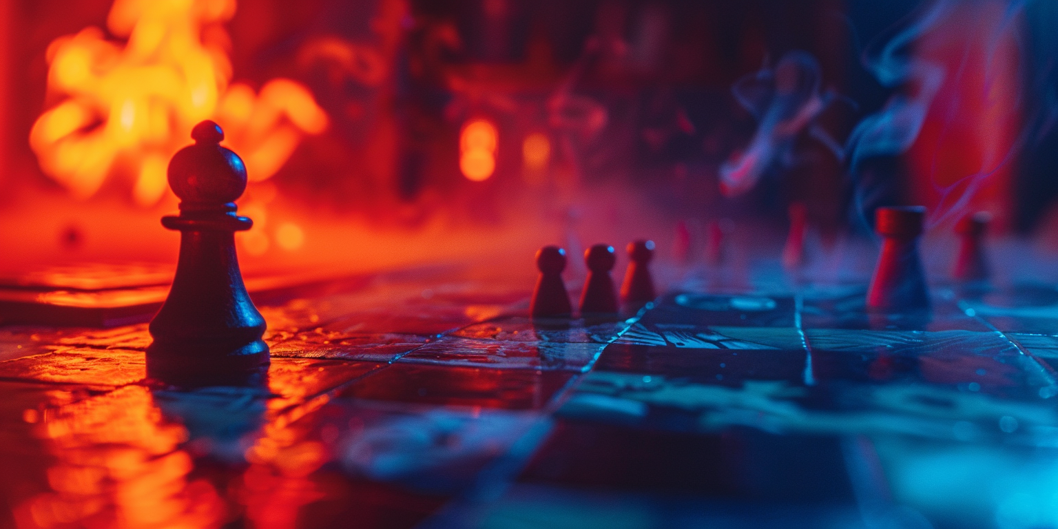 Cinematic experimental board game photography