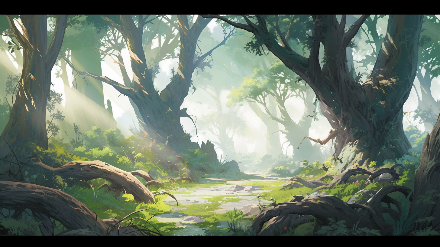 Illustration of majestic Fangorn Forest