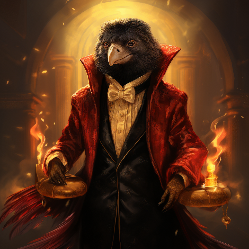 Adorable Niffler character searching for gold