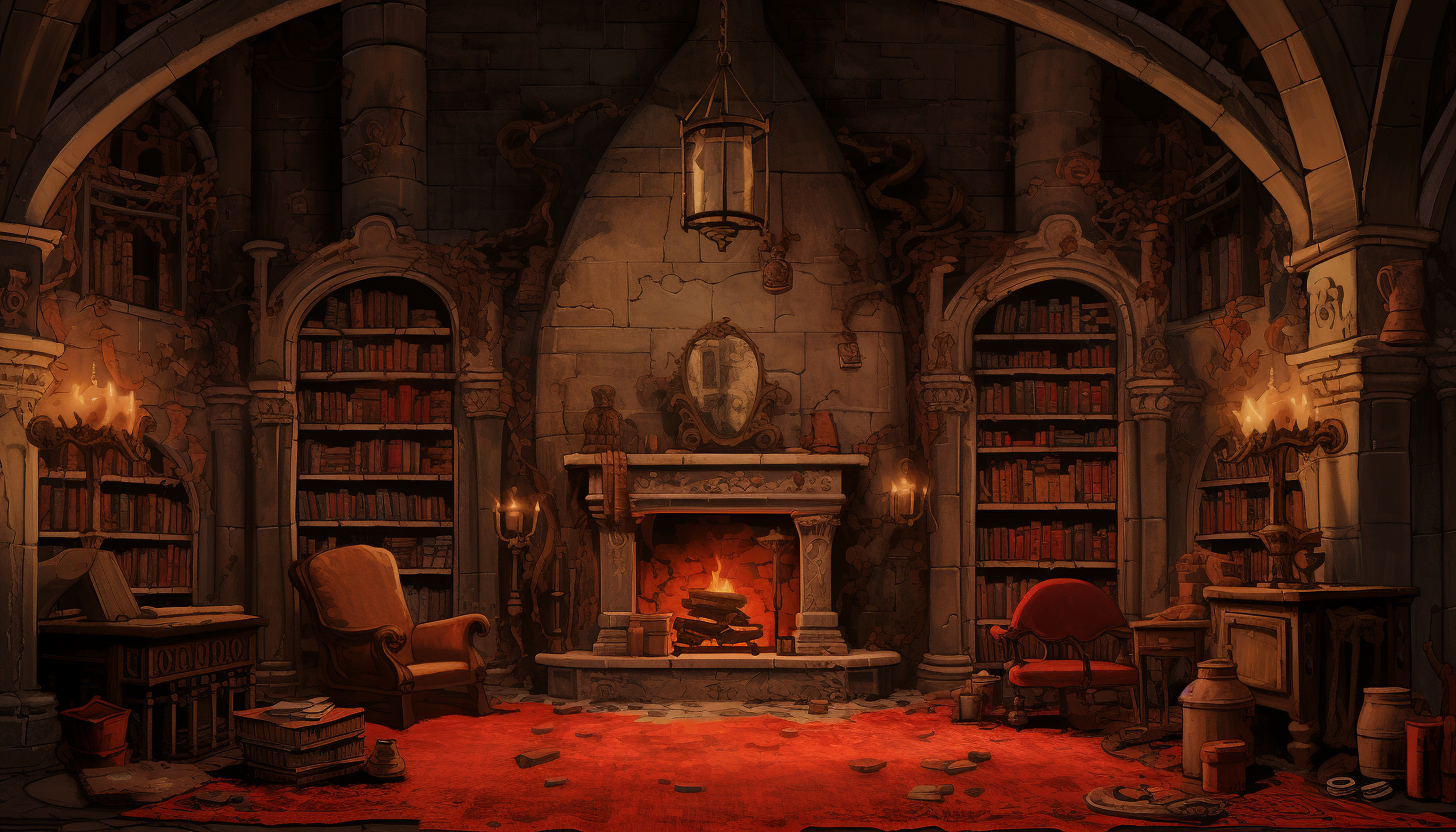 Office room in fantasy castle