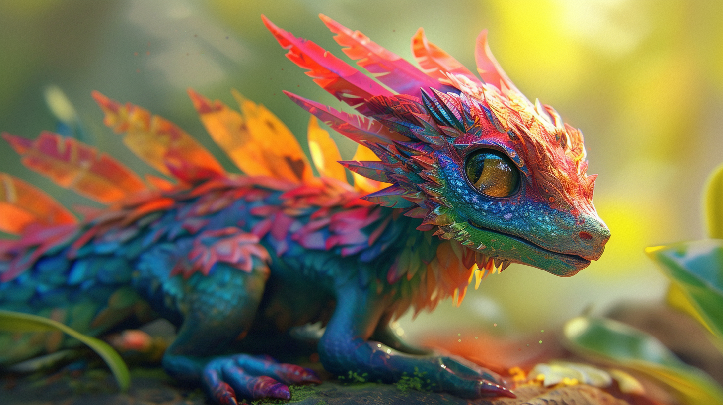 Cool and stylish website with fantasy creature and vibrant colors