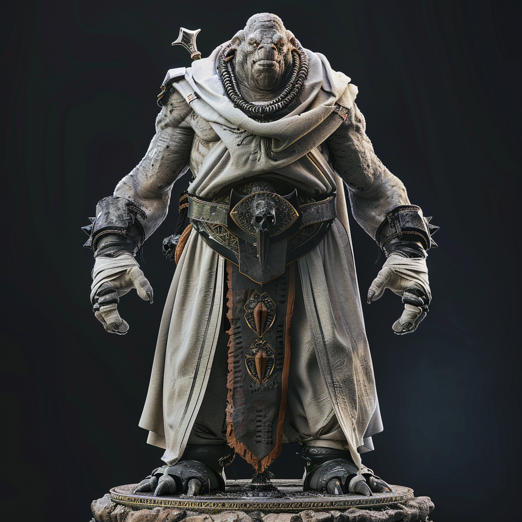 Goliath wearing monk robes fantasy theme