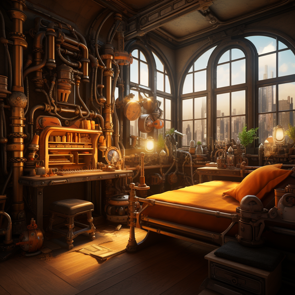 Fantasy Industrial Steampunk Dorm Room Furniture