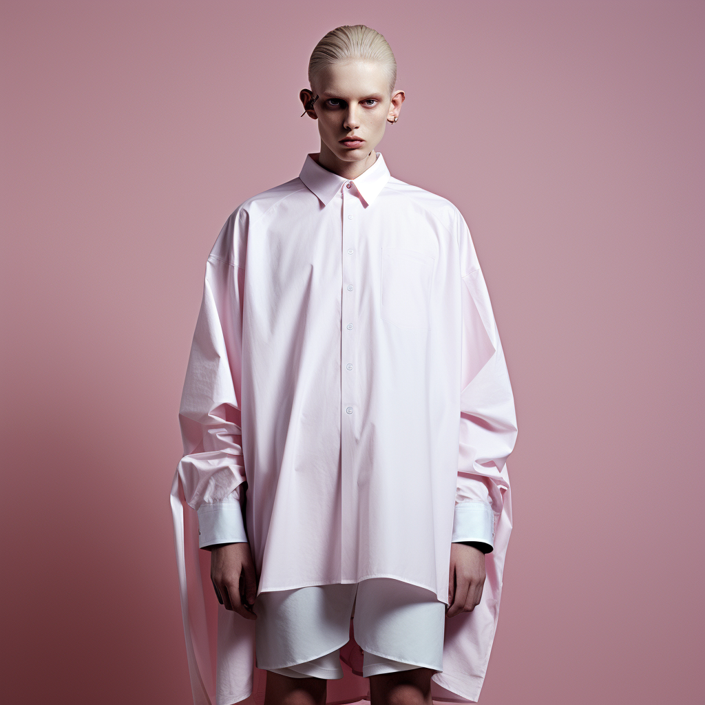 Fashion lookbook with Balenciaga oversize shirt