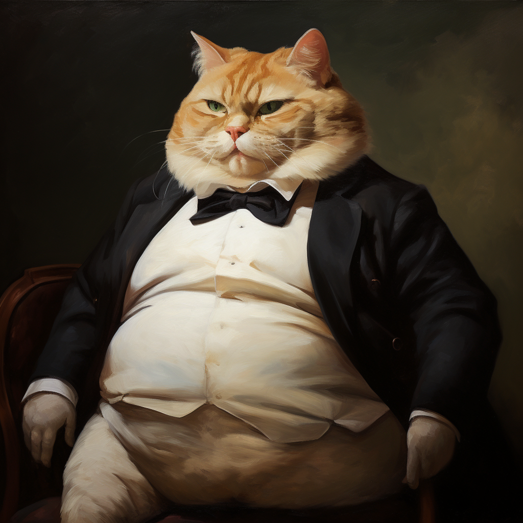 Portrait of the Fat Cat in Oil