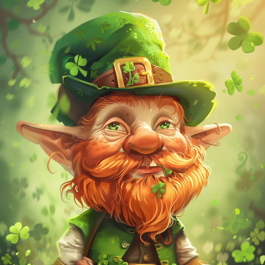 Feisty Cute Leprechaun Illustration