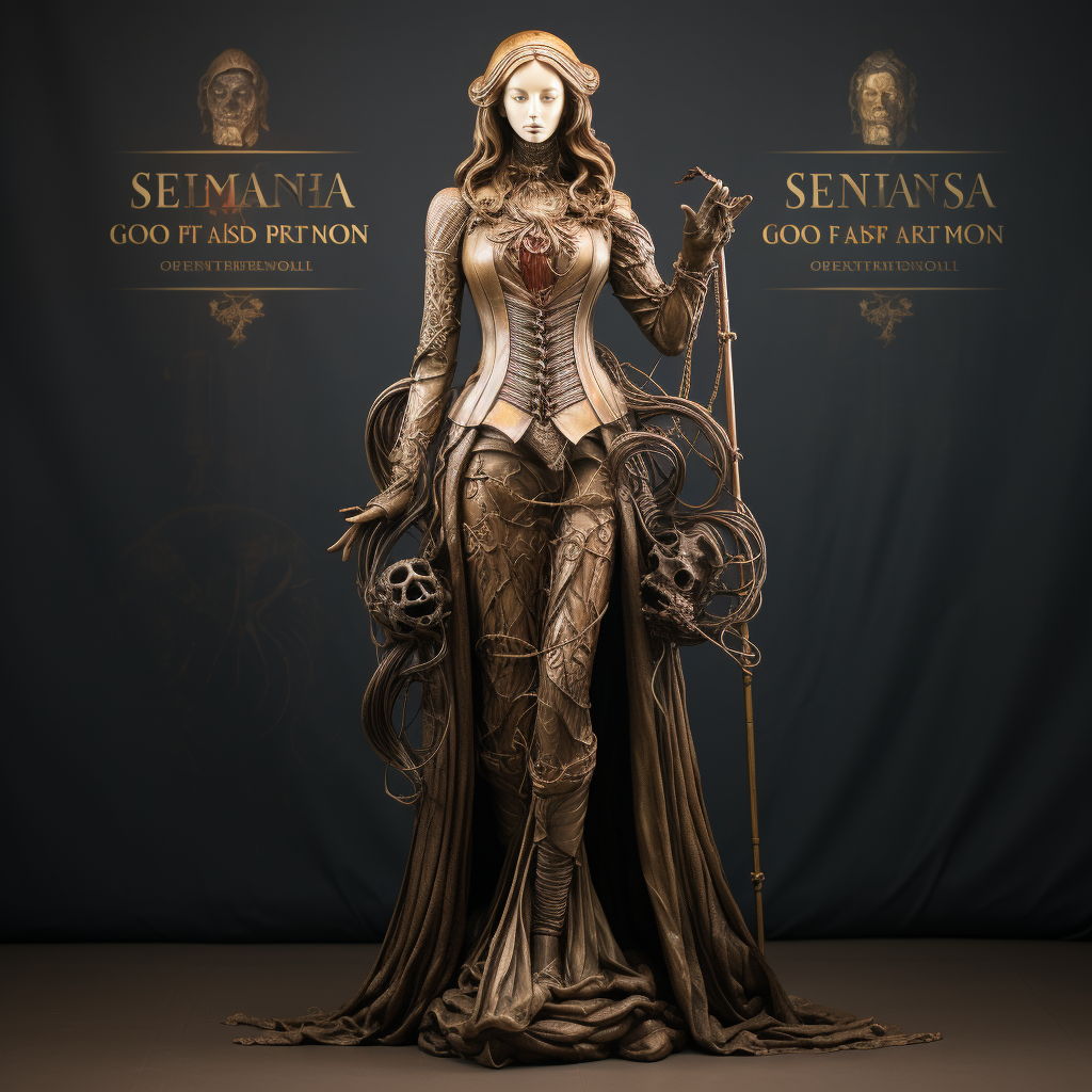 Full body female character statue