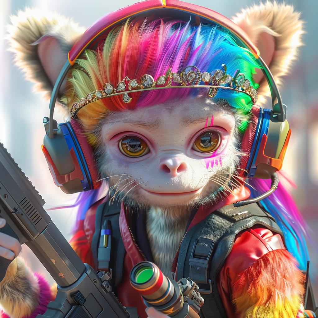 Female Monkey Holding Sniper Rifle