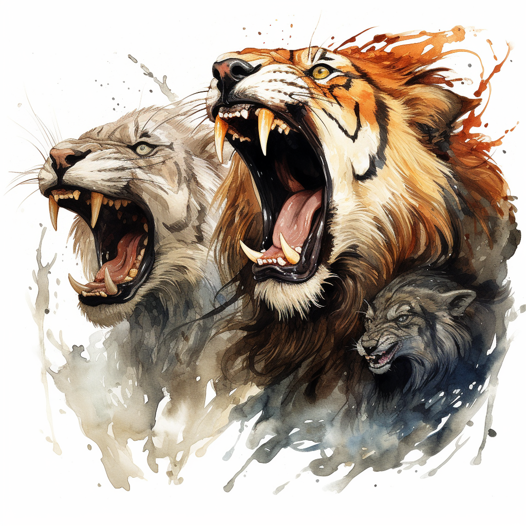 Ferocious Animals White Background