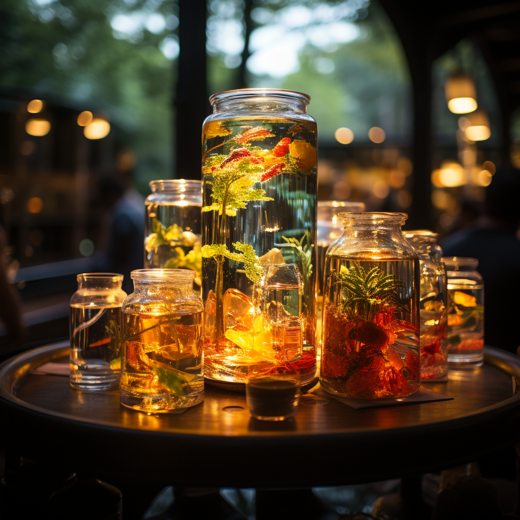 Life-Sized Rum Glass with Party-Goers