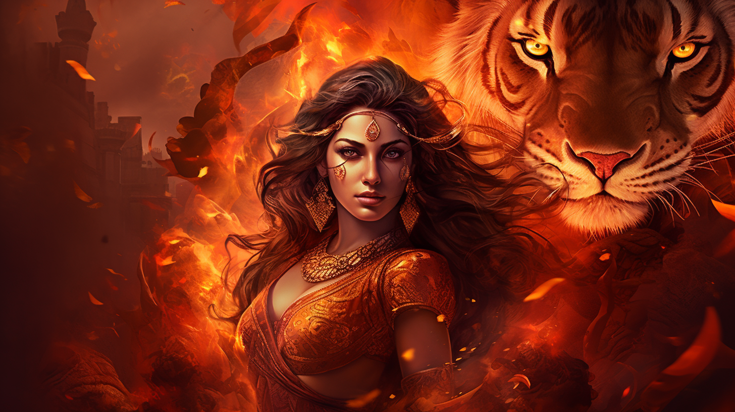 Fiery Goddess Durga Image