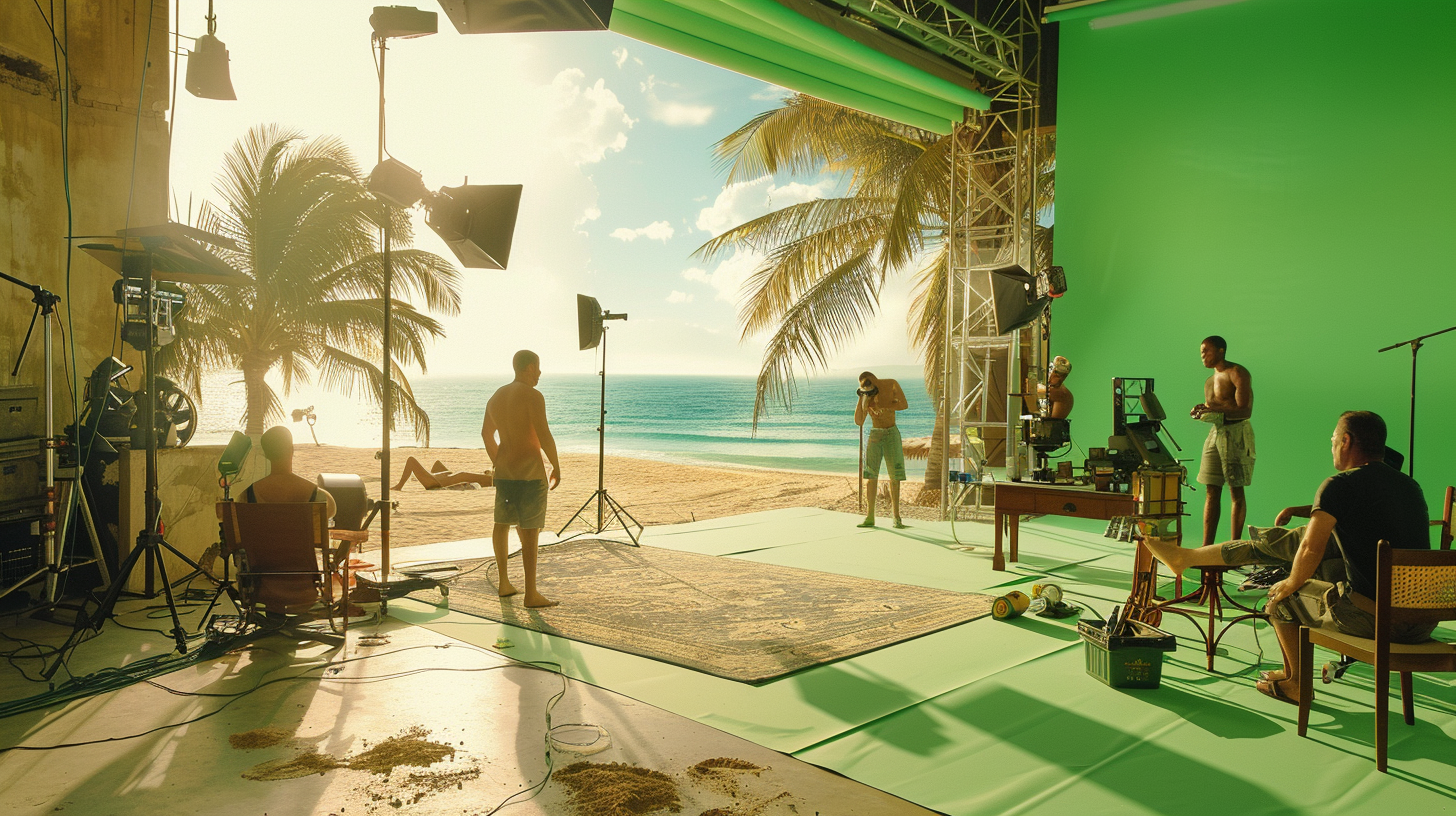 Actors on Green Screen Set