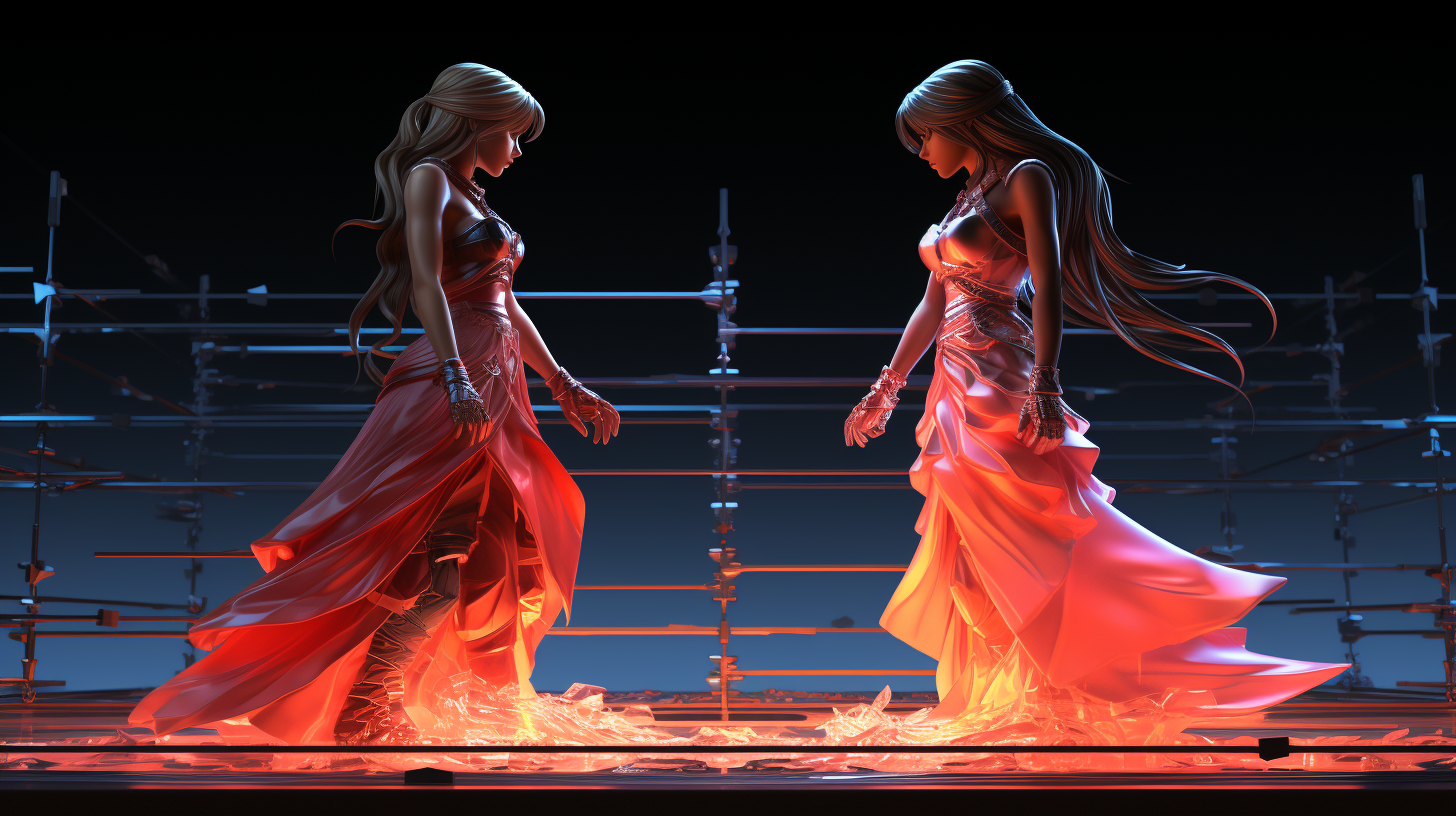 Stunning Final Fantasy 7 Scarlet & Tifa Fight