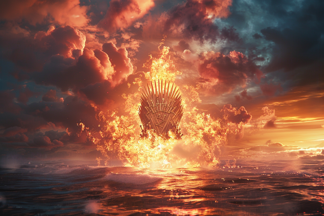 Animated fire throne ocean scene