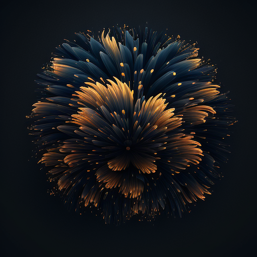 Luxury firework with golden and dark blue minimal design