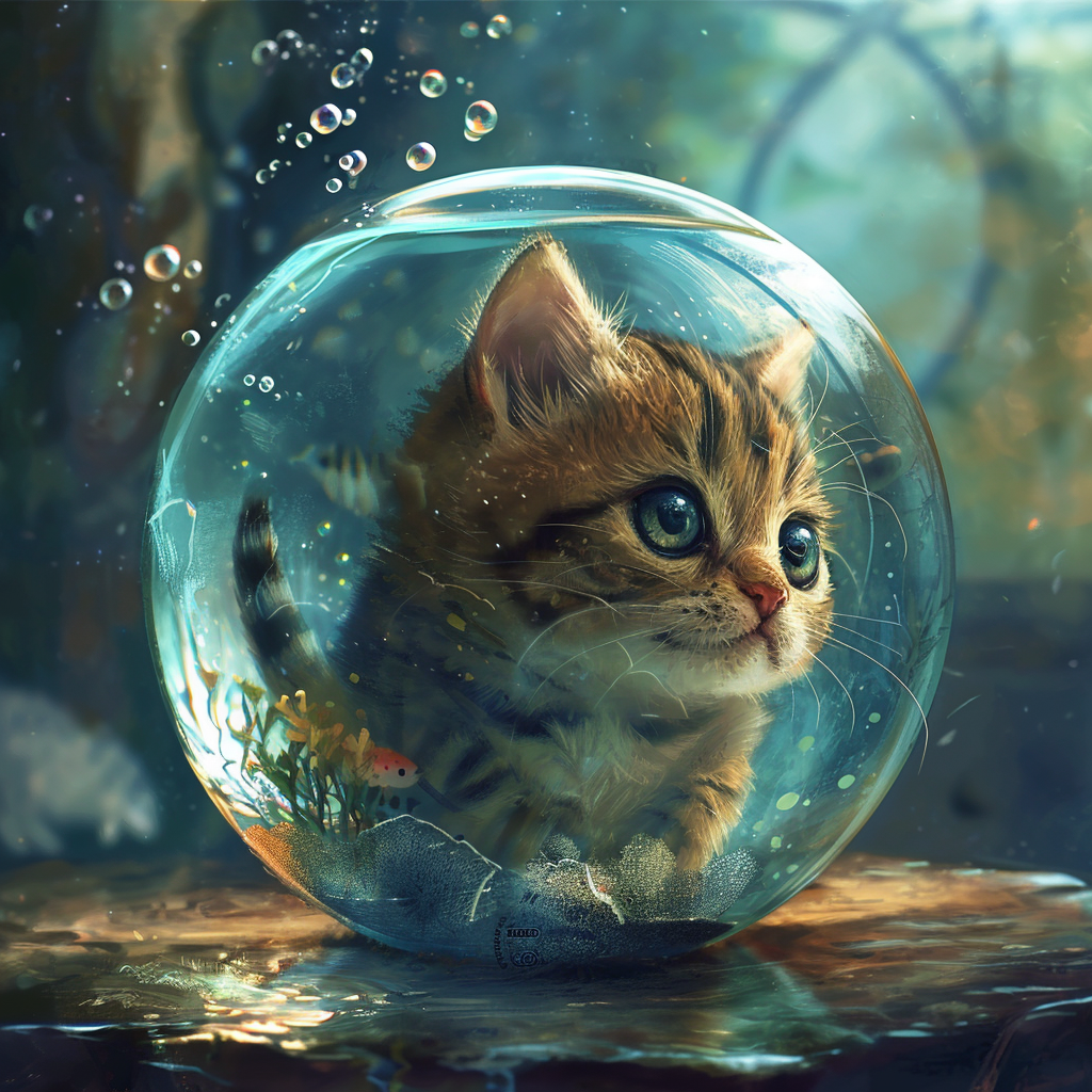 Cats in Fishbowl View