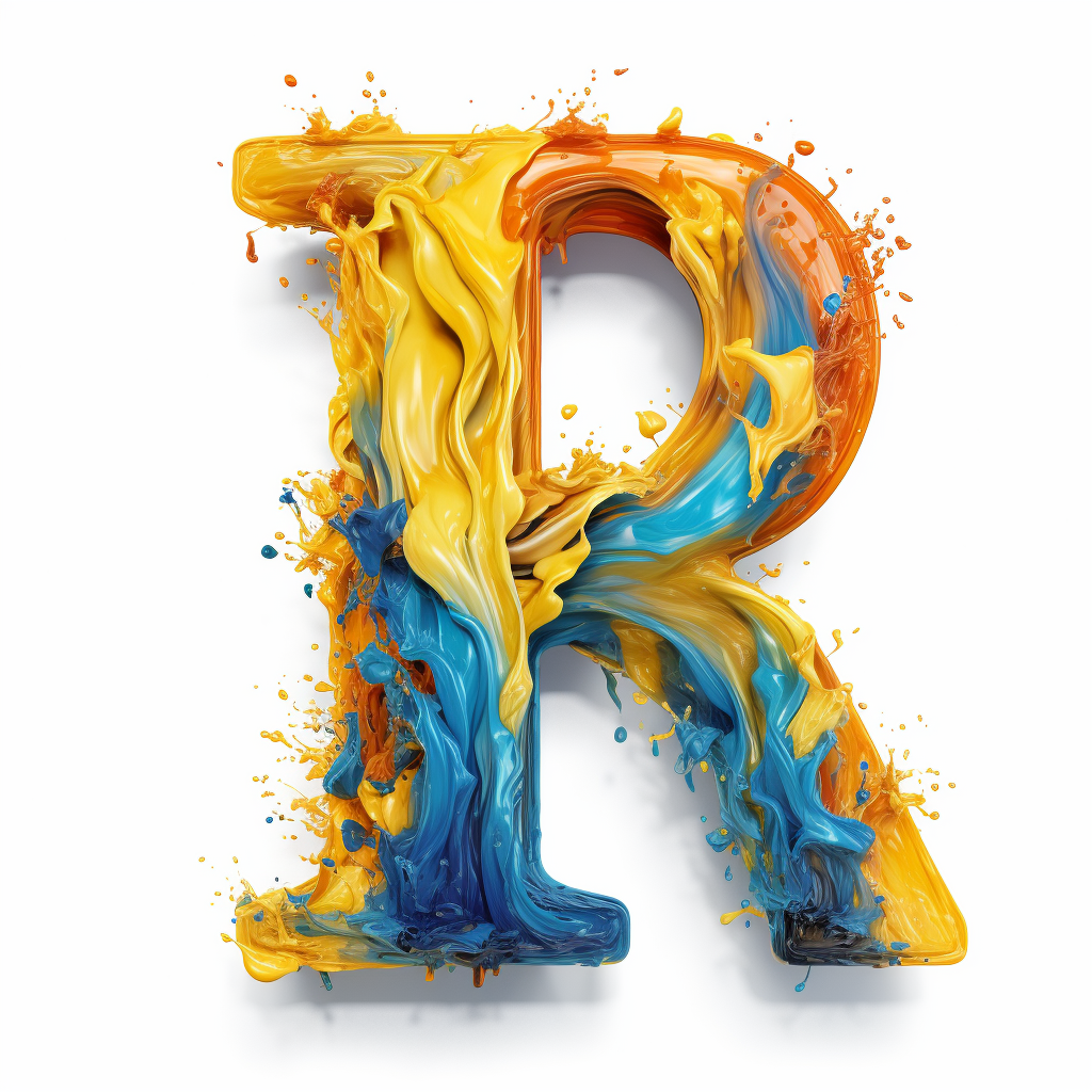 Colorful flame letter R logo