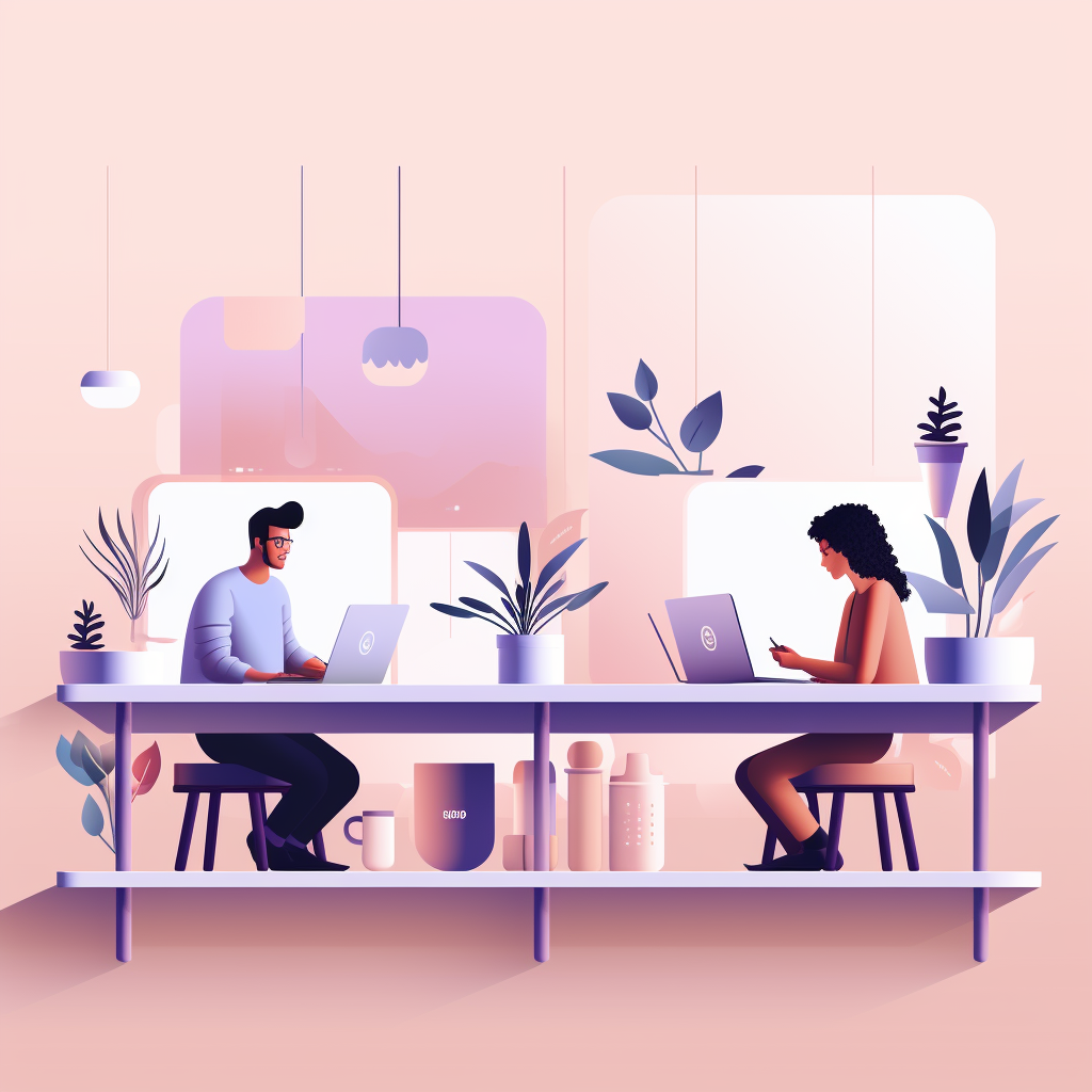 Flat Design People Working with Screens and Laptops  ?️