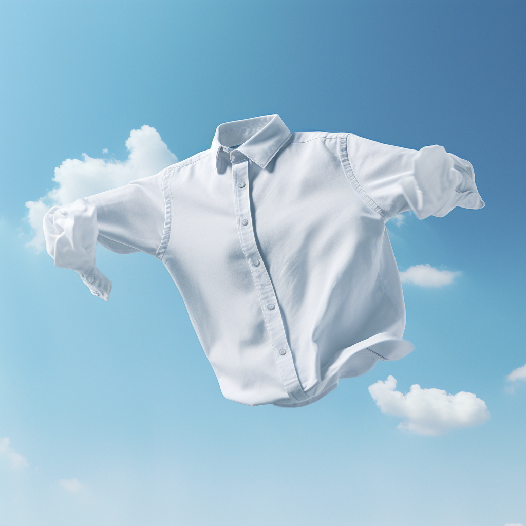 Fashionable shirt floating in mid-air