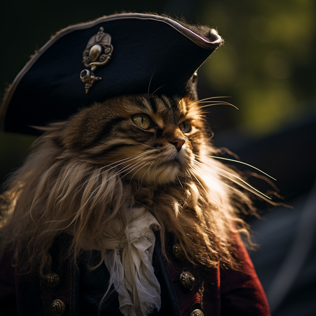 Fluffy cat pirate captain eye