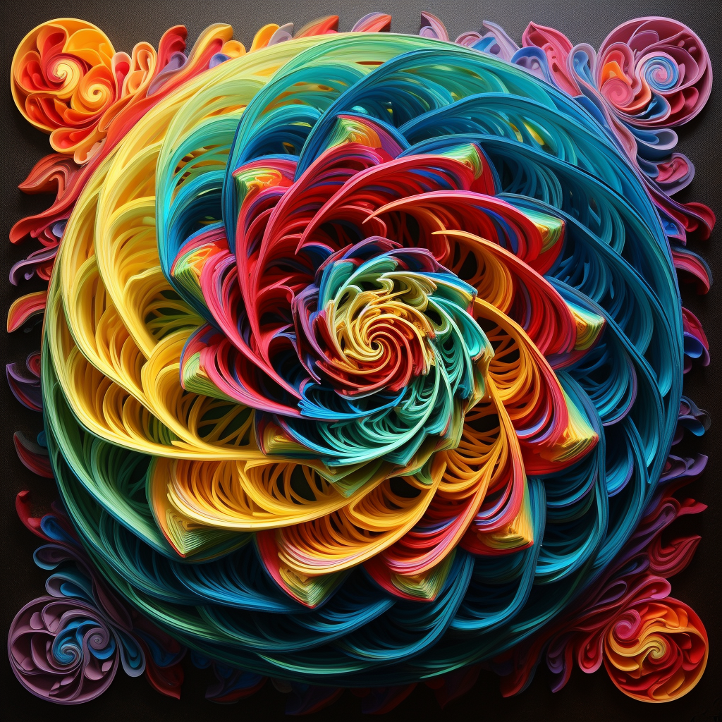 Beautiful multi-colored spiral artwork