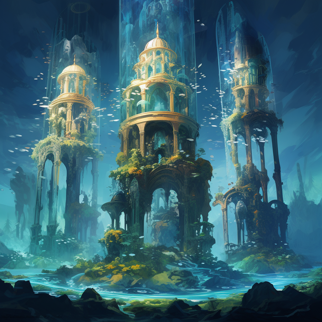 Magical flying cities and mage towers underwater