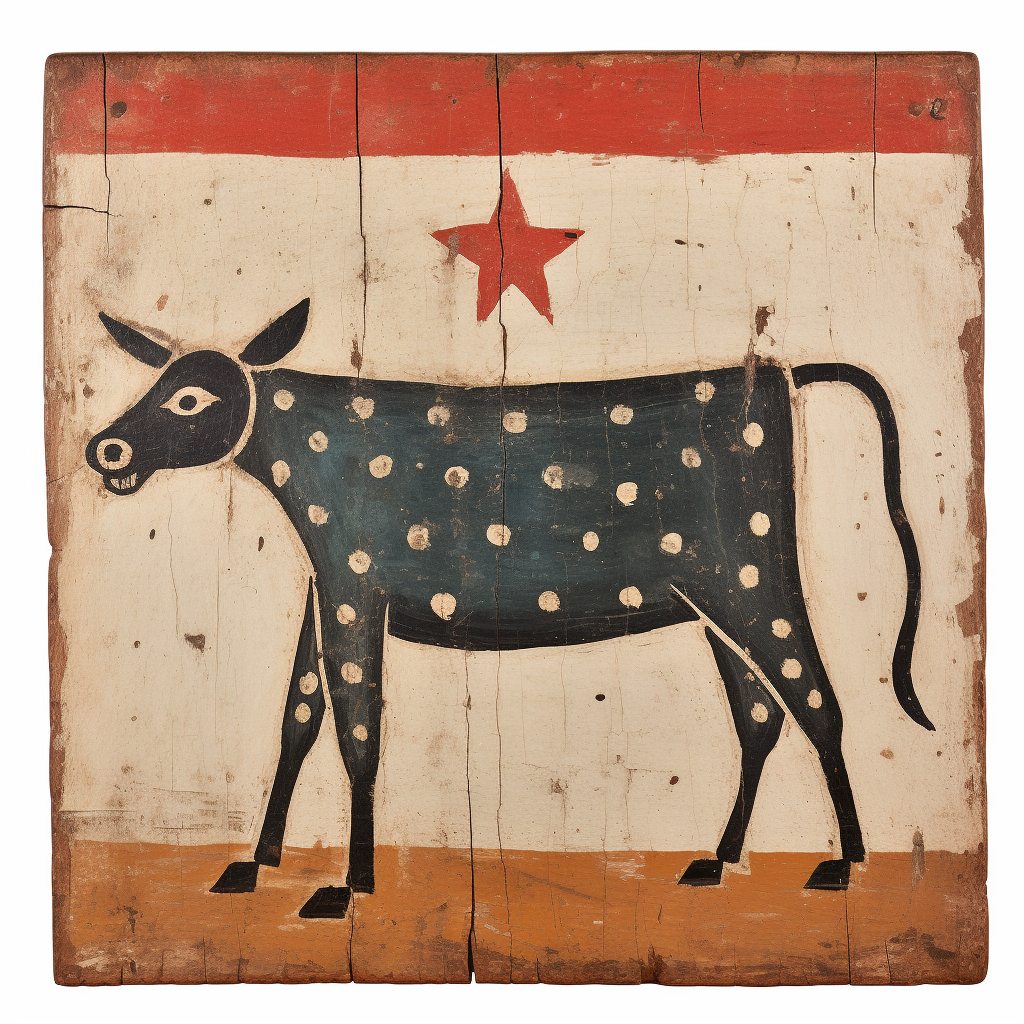 Folk art cow painting