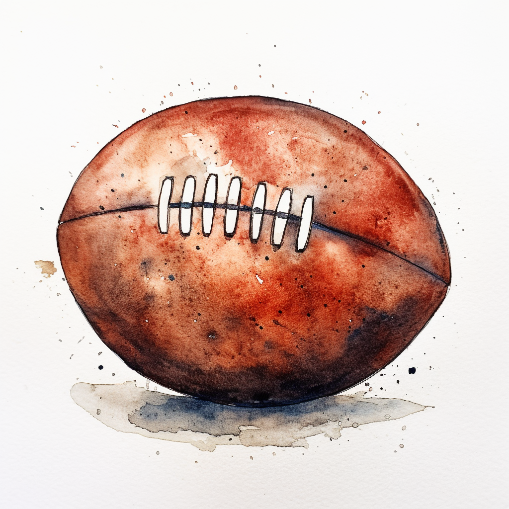 Football Watercolor Art