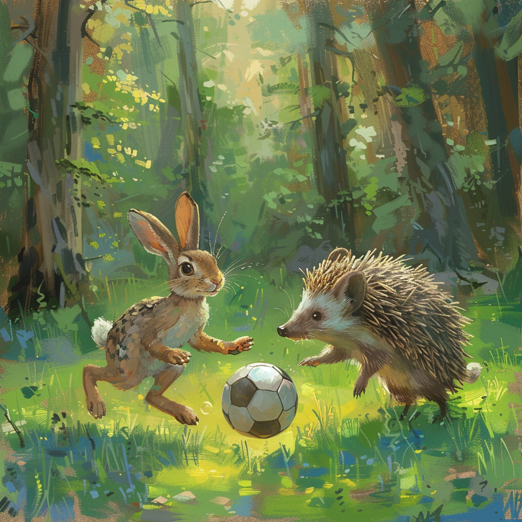 Forest Friends Playing Soccer Fun