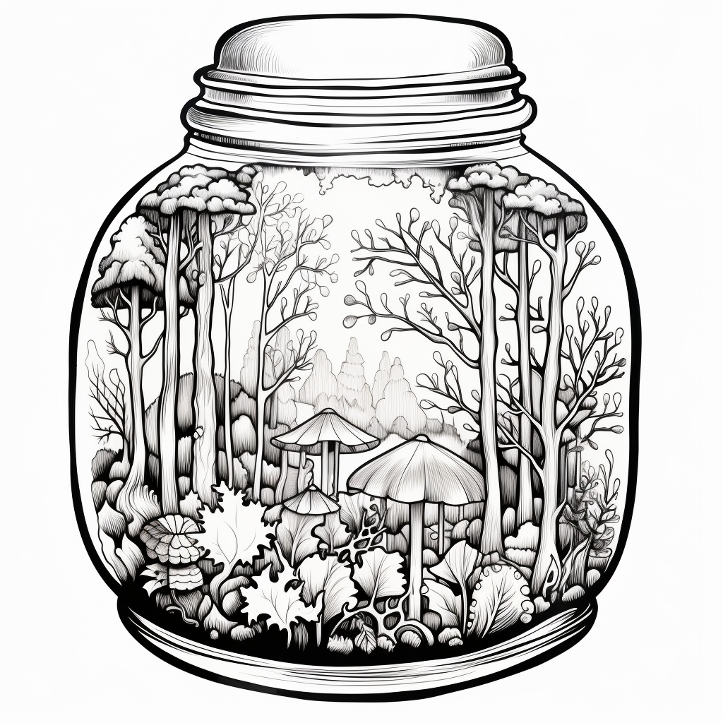 Forest in a Jar Coloring Page