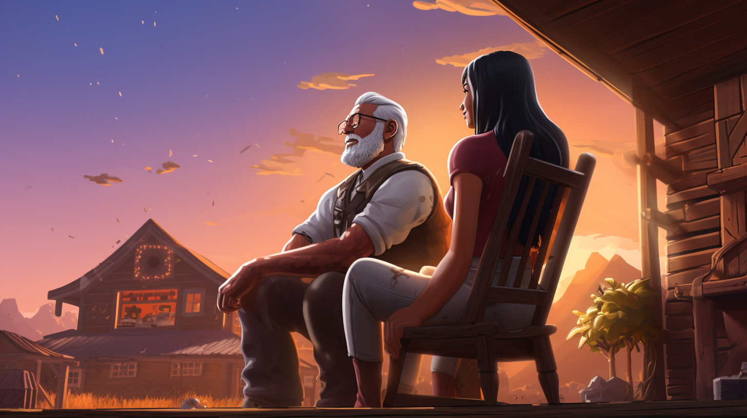 Old Fortnite man watching daughter dance in barn