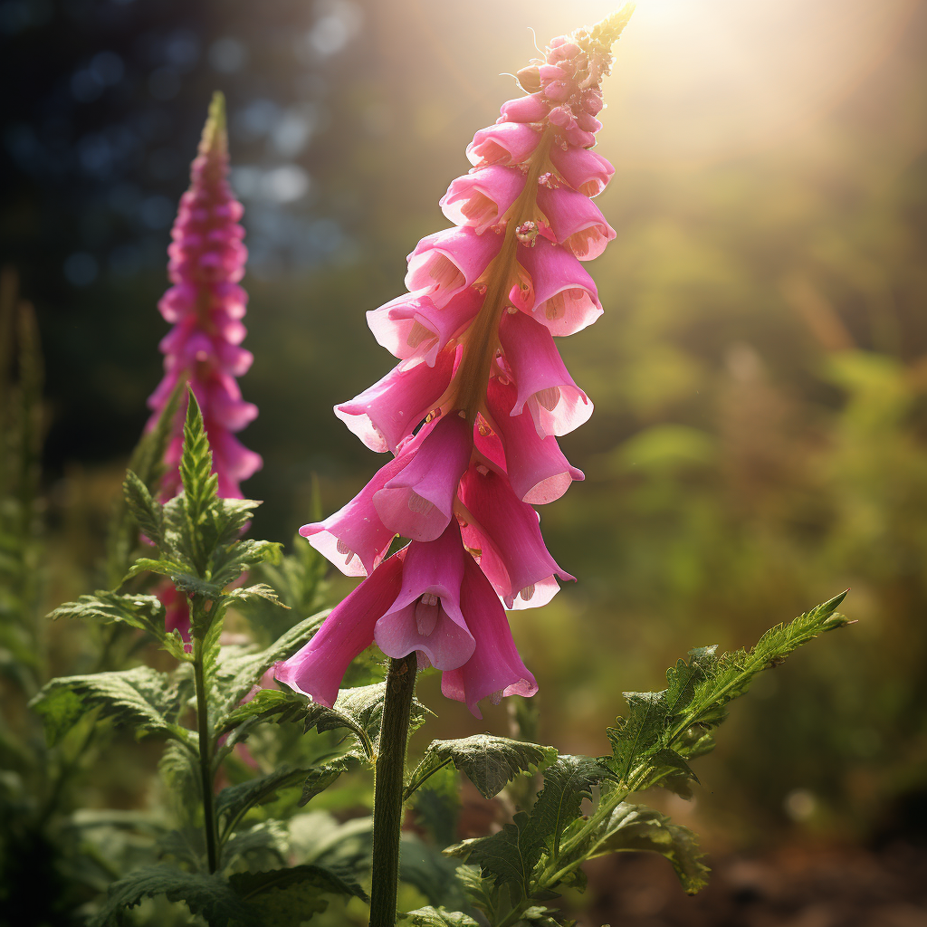 Beautiful foxglove flower in nature