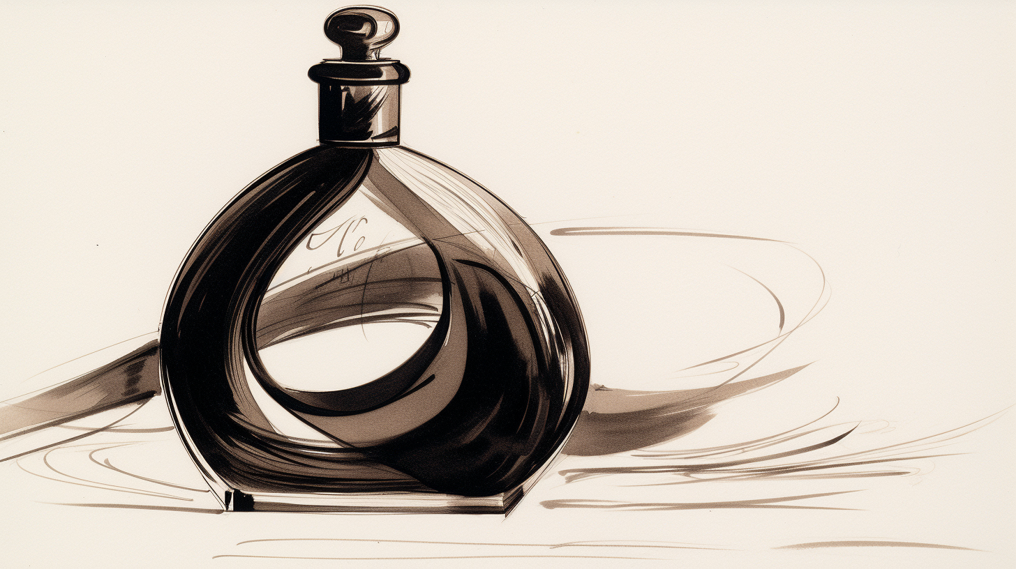 Fragrance bottle in pen stroke style