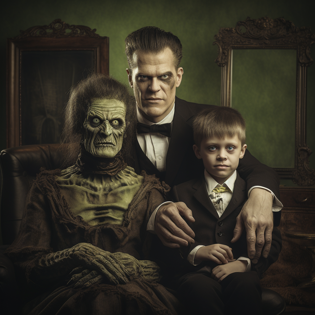 Frankenstein family portrait photography