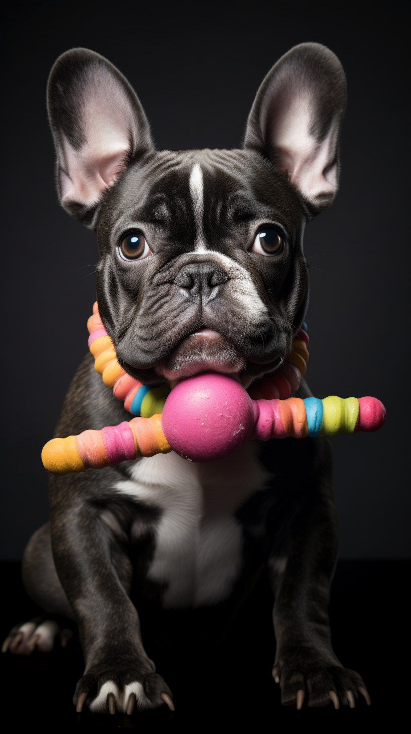 Cute French Bulldog with Chew Toy