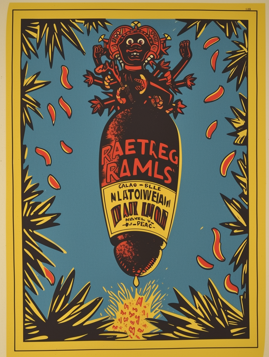 French Dynamite Poster on Yellow and Blue Background