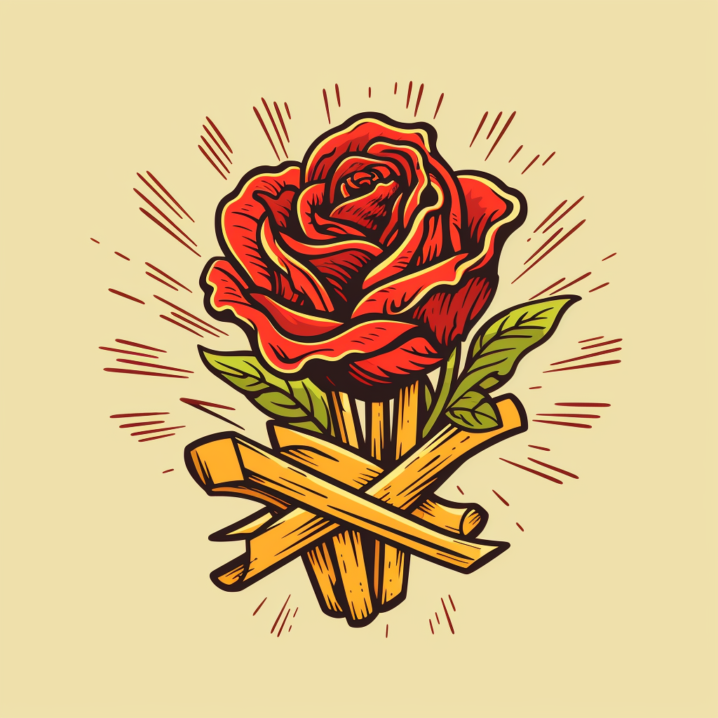 Logo: French fry laying like Rose