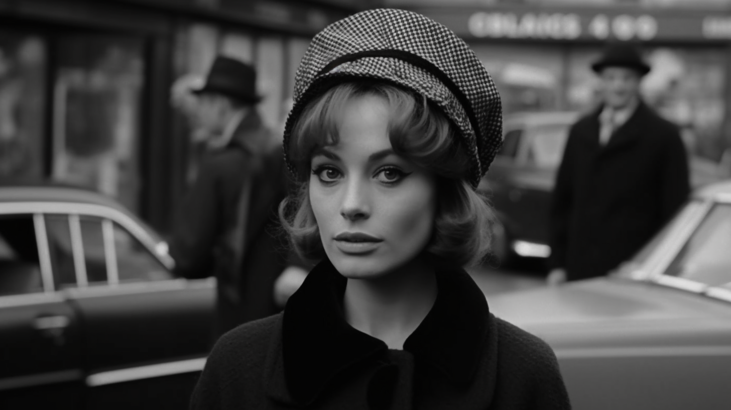 Beautiful woman in a cinematic French film